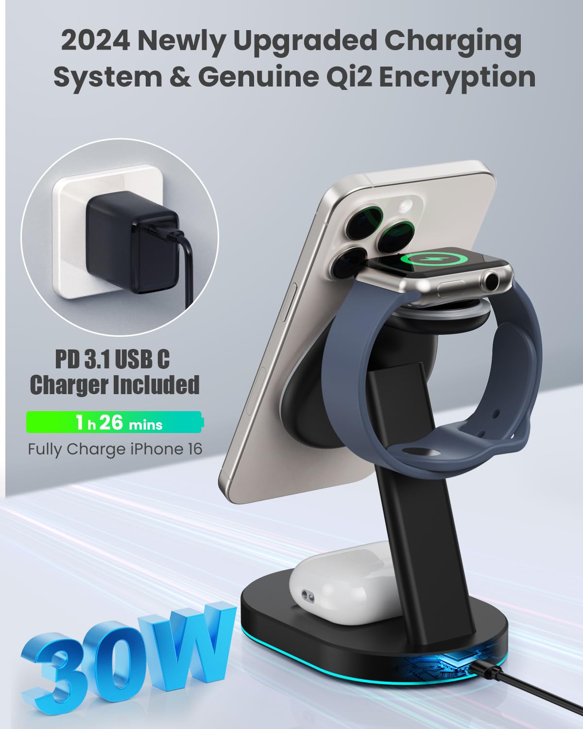 その他 CHARGE PRO3-in-1Wireless Charger MagSafe Belkin BOOSTCHARGE PRO 3 in 1 Wireless Charger with MagSafe